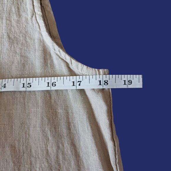 Cut Loose Hanky Linen Patch dress Size XSmall 100% Linen sage color - Picture 4 of 9